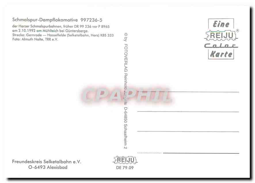 CPM Locomotive 997236 5  — Verso