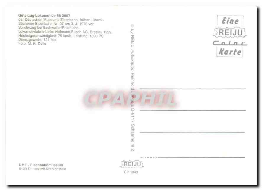 CPM Locomotive 56 3007  — Verso