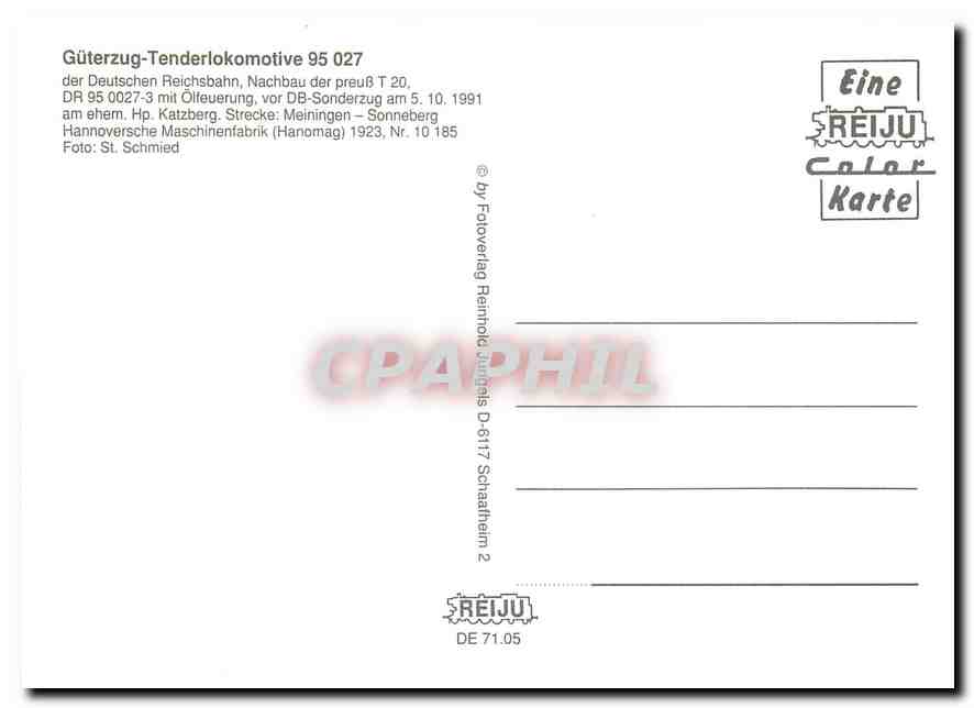CPM Locomotive 95 027  — Verso