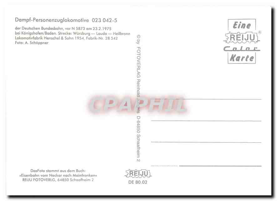 CPM Locomotive 023 042 5  — Verso