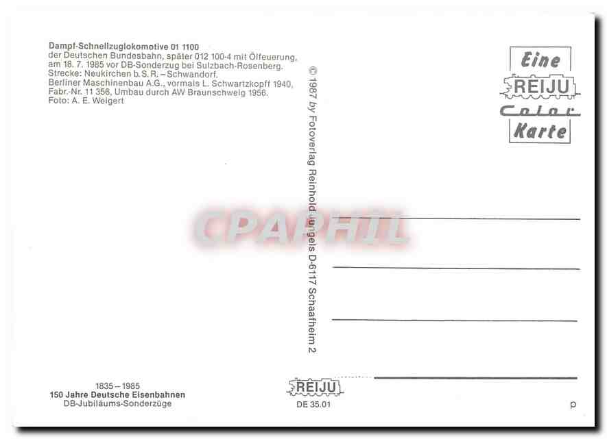 CPM Locomotive 01 1100  — Verso