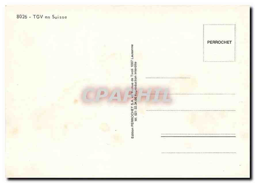 CPM TGV en Suisse  — Verso
