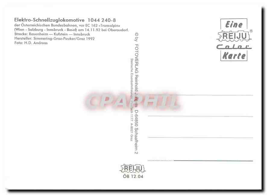 CPM Locomotive 1044 240 8  — Verso