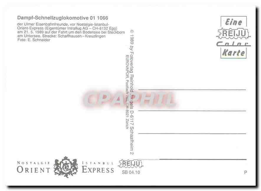 CPM Locomotive 01 1066  — Verso