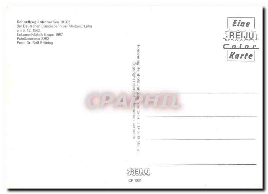 CPM Locomotive 10 002  — Verso