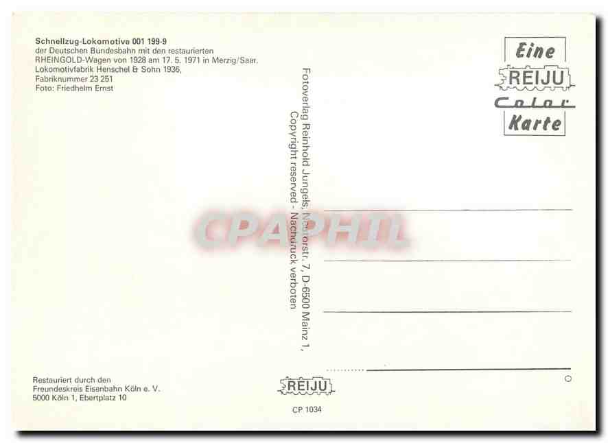 CPM Locomotive 001 199 9  — Verso
