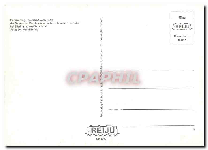 CPM Locomotive 03 1045  — Verso