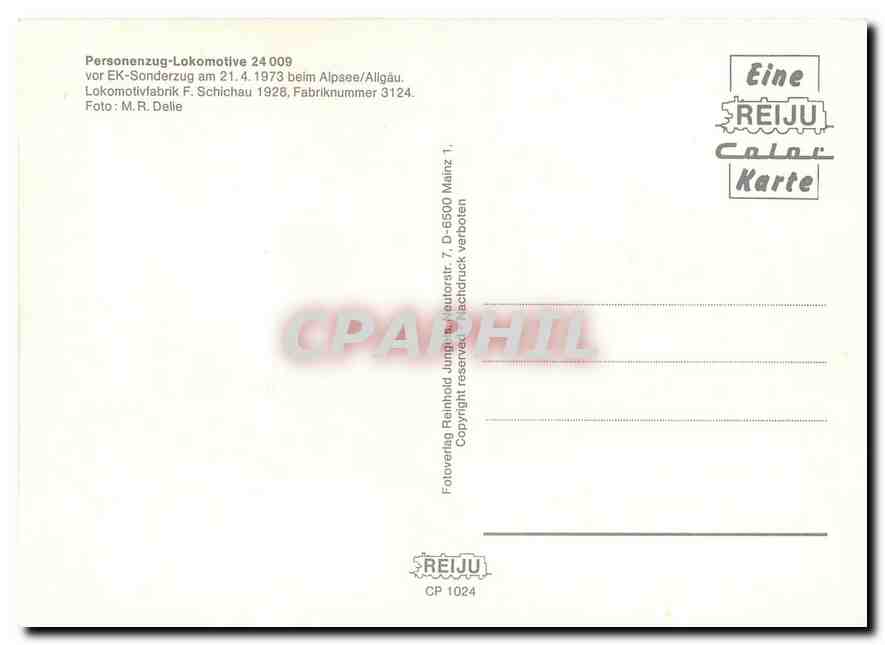 CPM Locomotive 24 009  — Verso