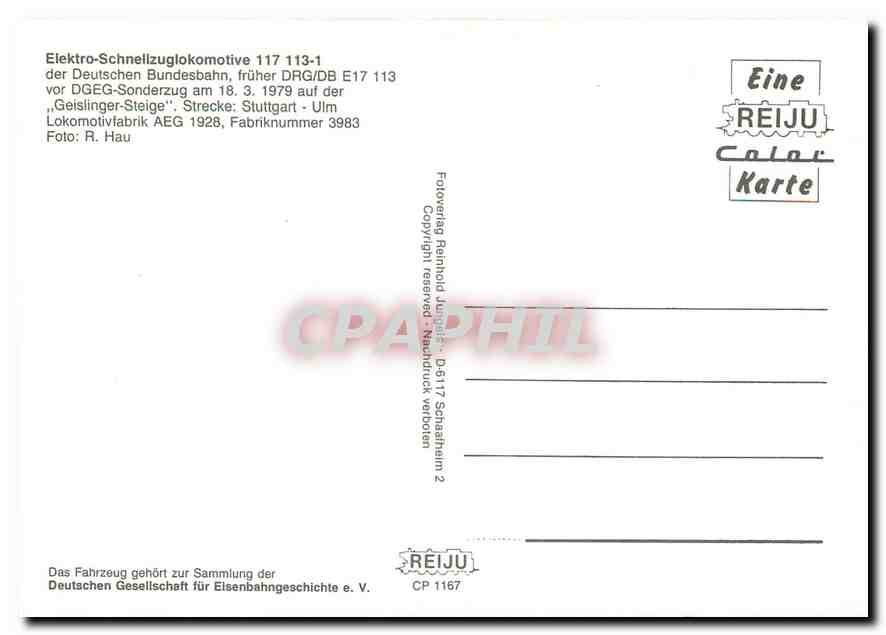 CPM Locomotive 117 113 1  — Verso