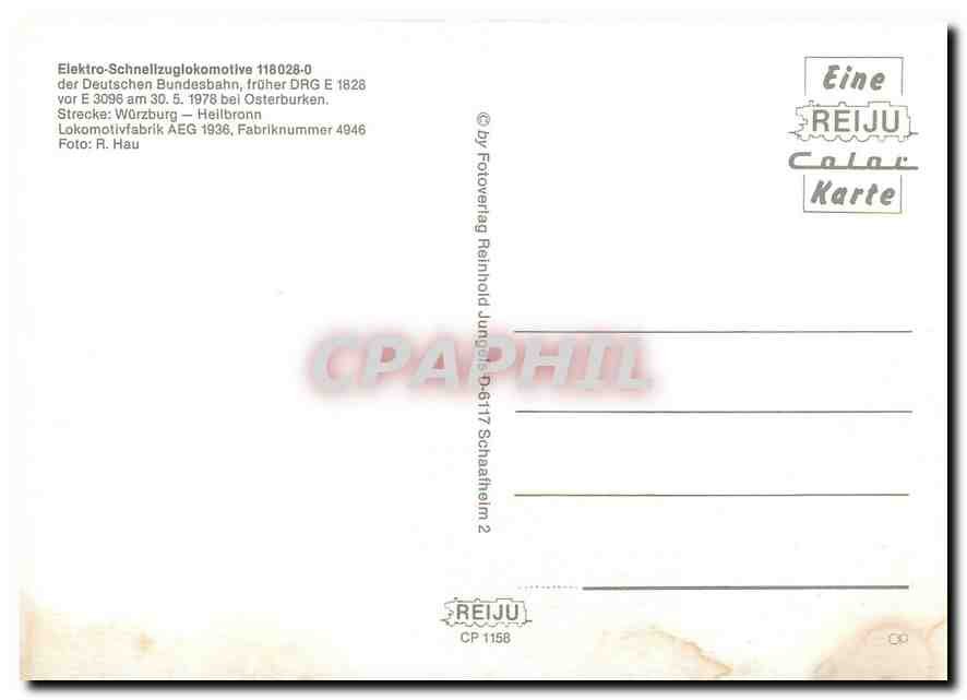 CPM Locomotive 118028 0  — Verso