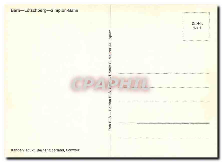 CPM Bern Lotschberg Simplon Bahn  — Verso