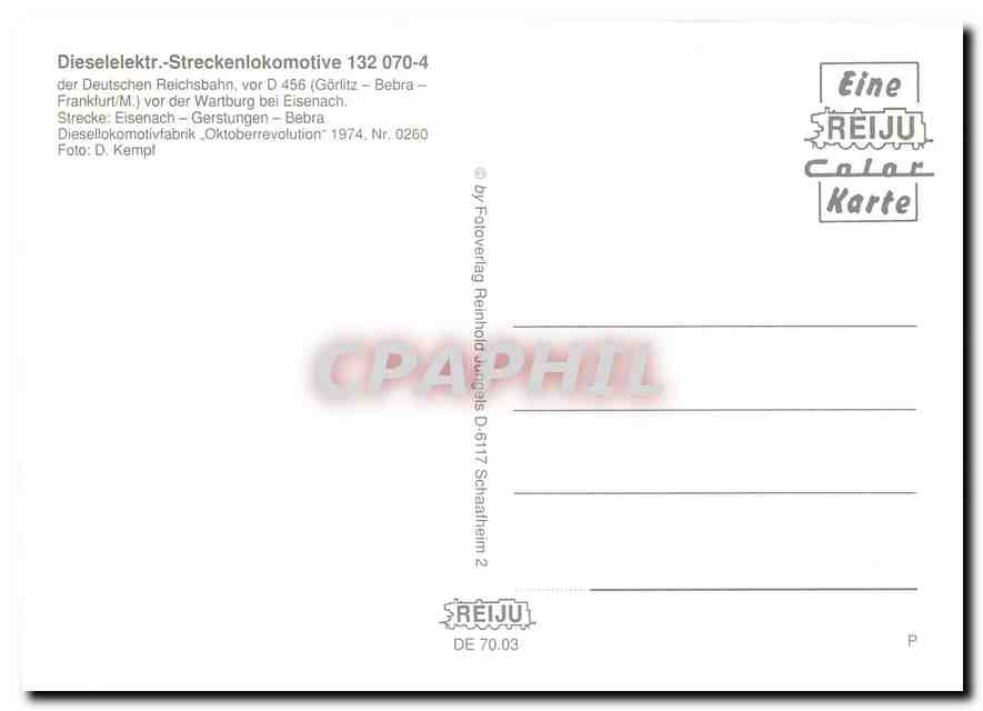 CPM Locomotive 132 070 4  — Verso