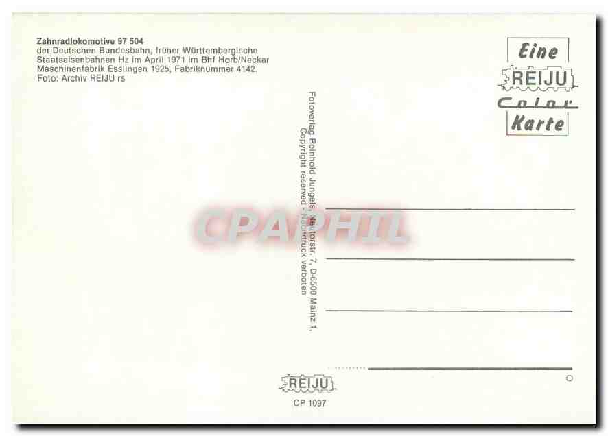 CPM Locomotive 97 504  — Verso