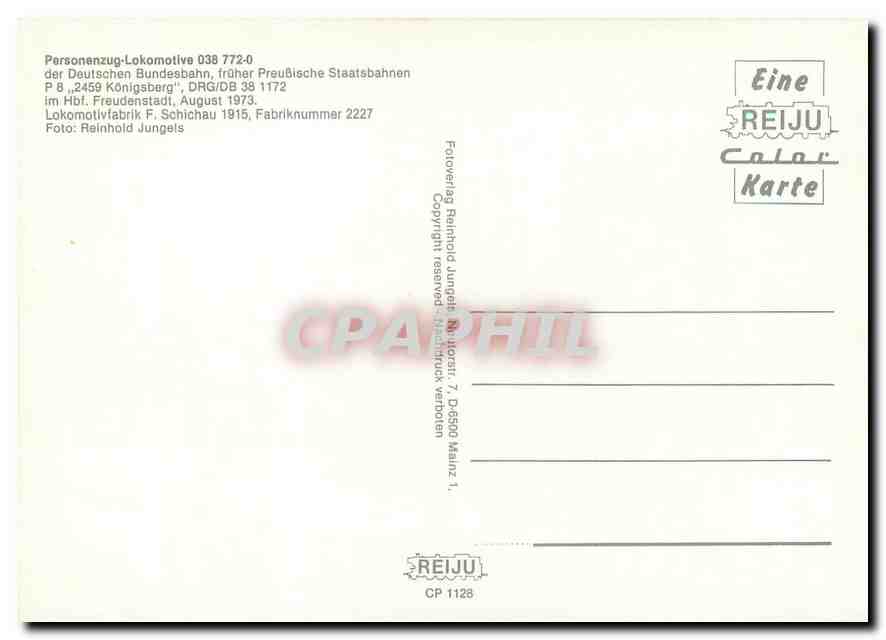 CPM Locomotive 038 772 0  — Verso