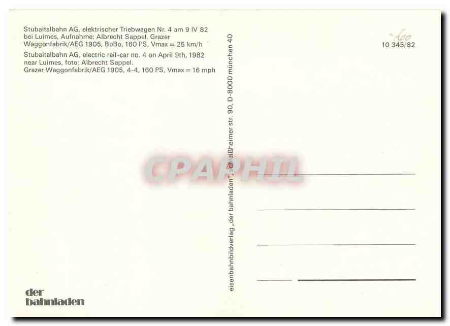CPM Stubaitalbahn AG electric rail car no 4  — Verso