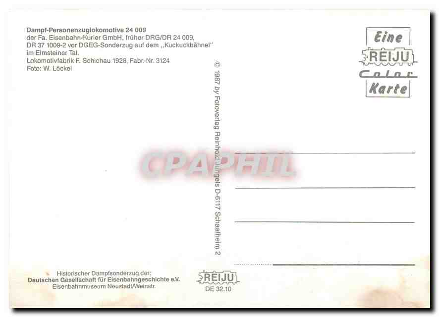 CPM Locomotive 24 009  — Verso