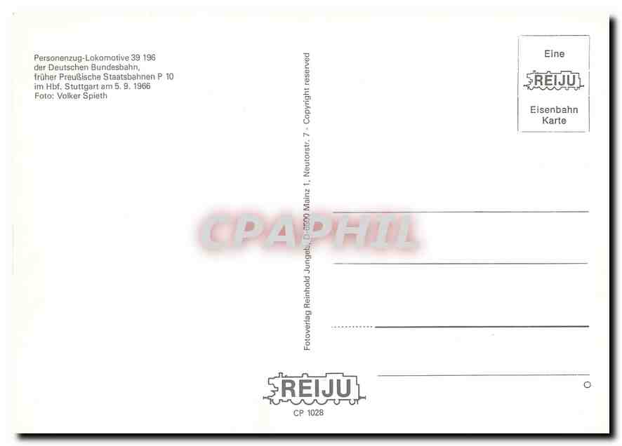 CPM Locomotive 39 196  — Verso