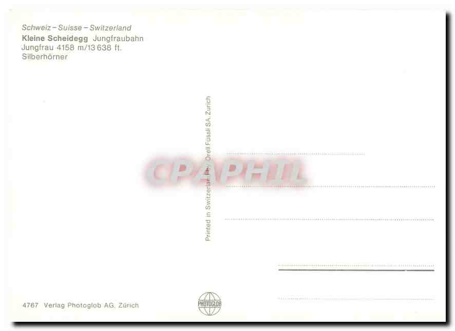 CPM Switzerland Kleine Scheidegg Jungfraubahn  — Verso