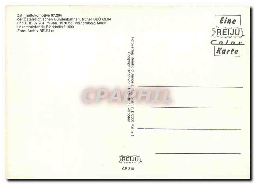 CPM Locomotive 97 204  — Verso