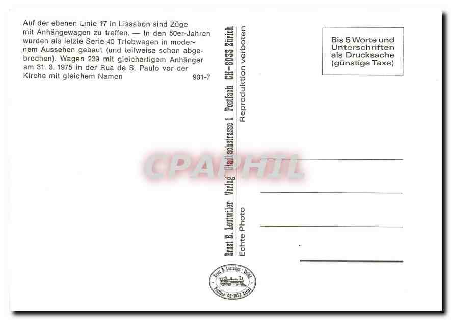 CPM Linie 17 in Lissabon Serie 40 Triebwagen  — Verso
