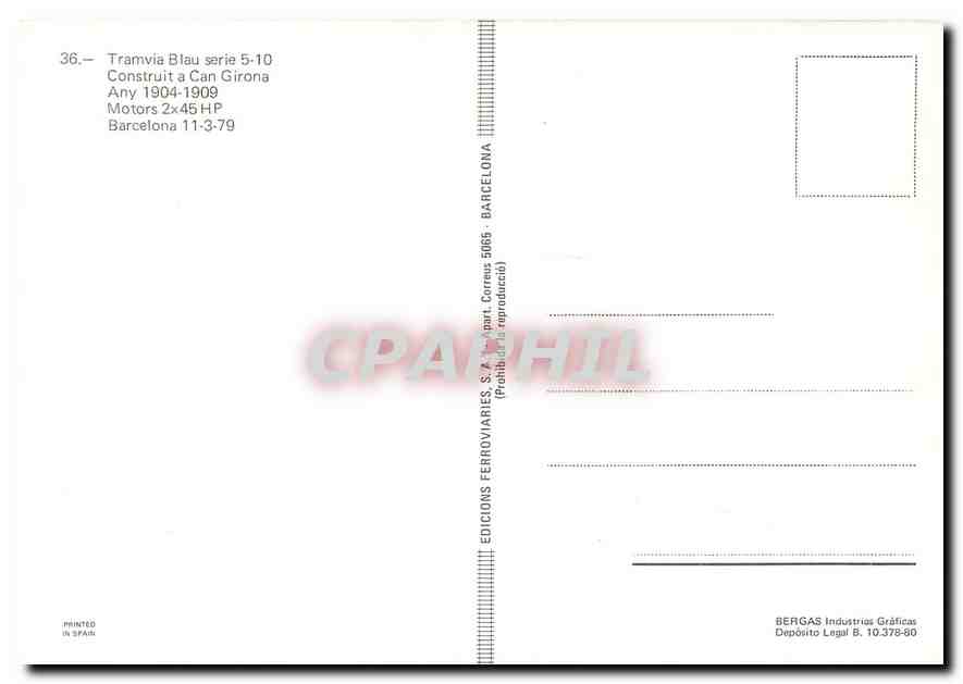 CPM Tramvia Blau Series 5 10  — Verso