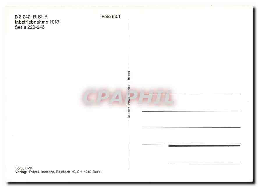 CPM B2 242 B St B Inbetriebnahme 1913  — Verso