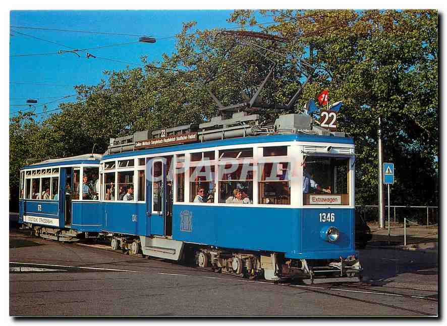 CPM Verkehrbetriebe Zurich Motor car Be 4 4 1346 and trailer B2 679 