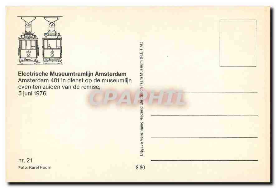 CPM Electrische Museumtramlijn Amsterdam  — Verso