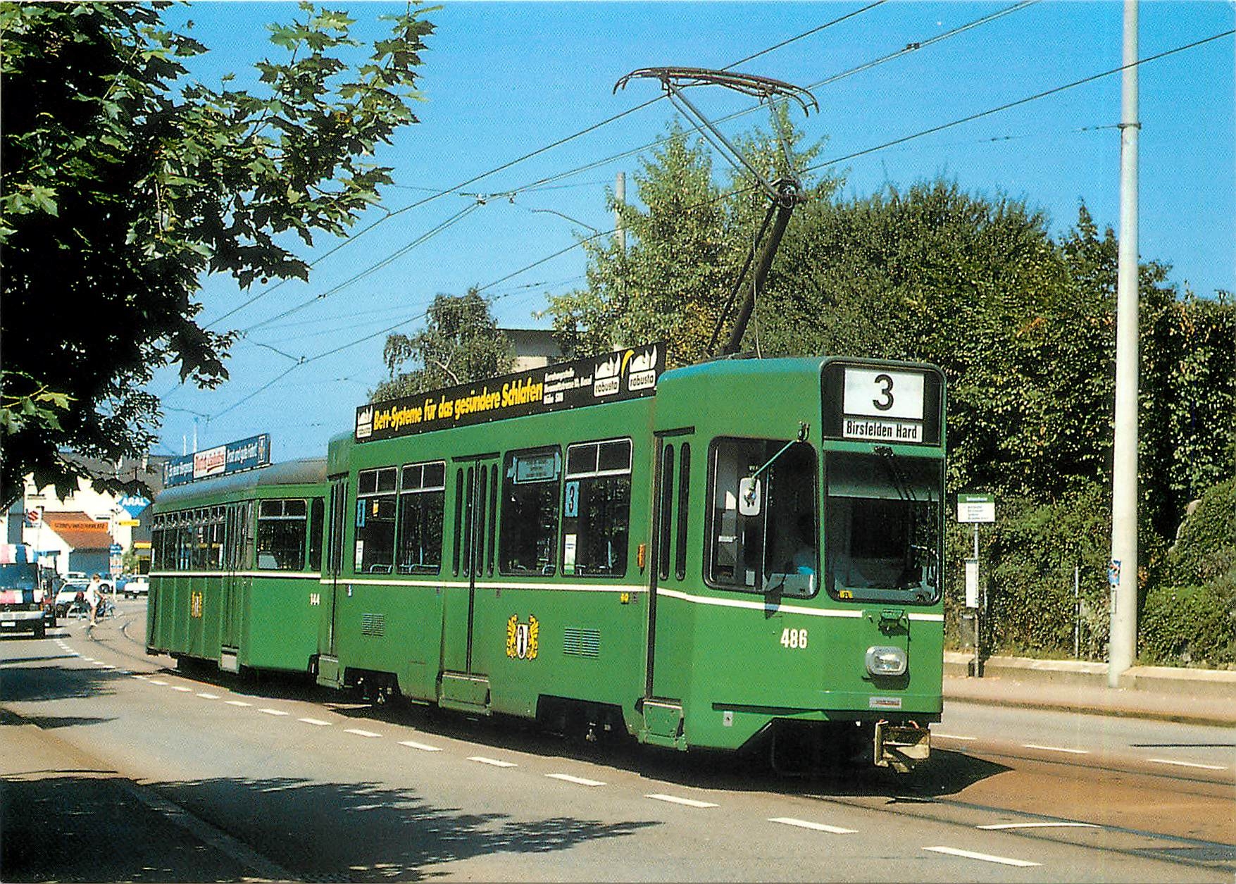 CPM Basler Verkehrsbetriebe Motor coach Be 4 4 486 and trailer B4 144 