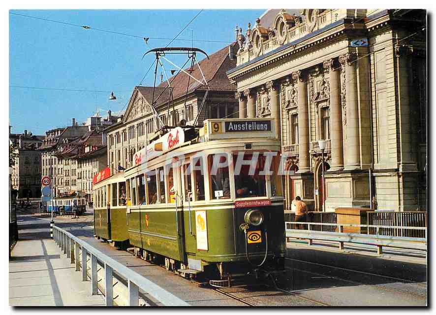 CPM SVB Bern electric tramcar Be 4 4 145 on Kornhausbrucke 