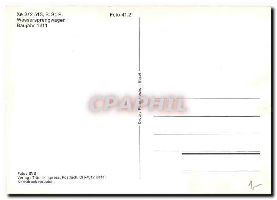 CPM Xe 2 2 513 B St B Wassersprengwagen  — Verso