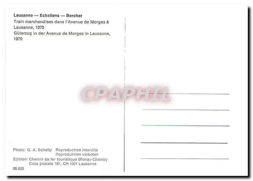 CPM Lausanne Echallens Bercher  — Verso