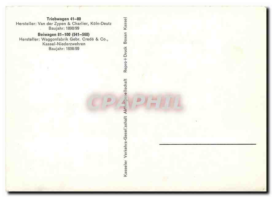 CPM Triebwagen 41 80 Koln Deutz Beiwagen 81 100 Kasser Niederzwehren  — Verso