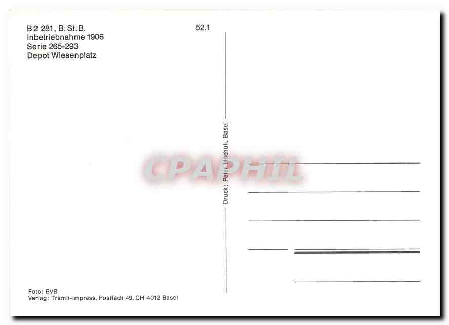 CPM B2 281 B St B Inbetriebnahme 1906  — Verso