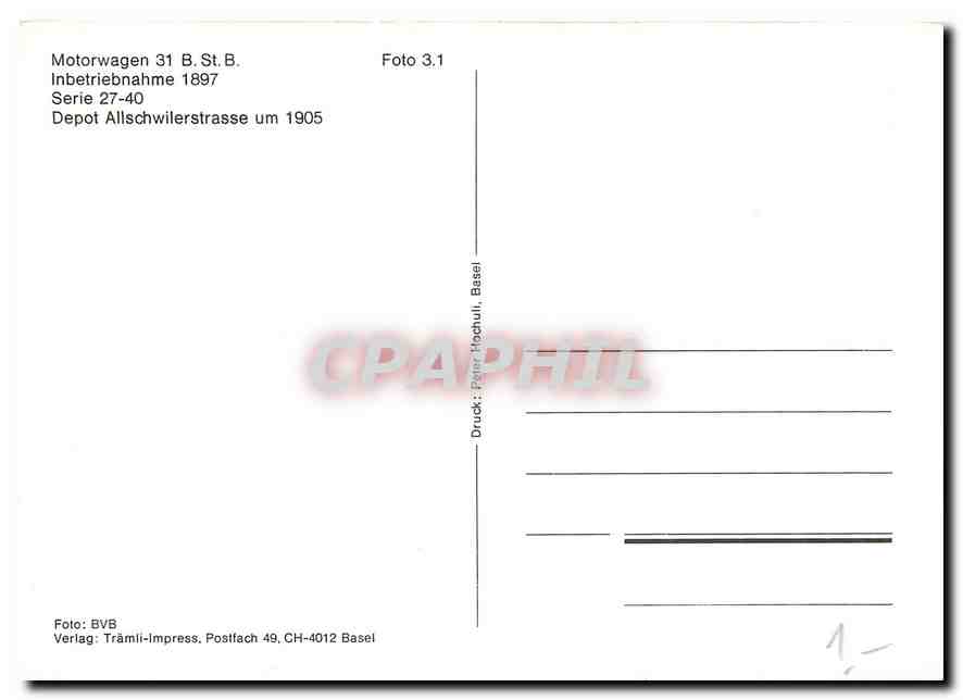 CPM Motorwagen 31 B St B Inbetriebnahme 1897  — Verso