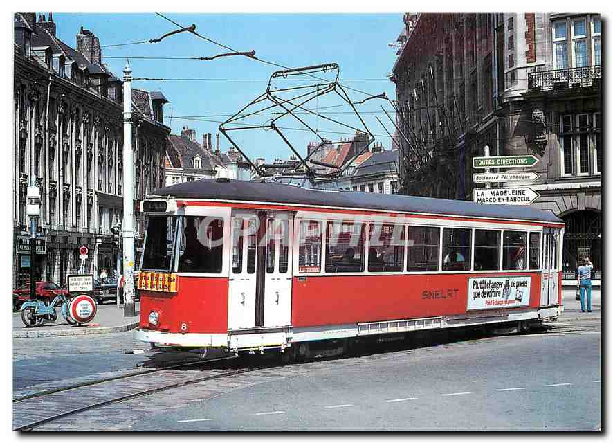 CPM Snelrt Lille electric tramcar 503 at the terminus theatre 