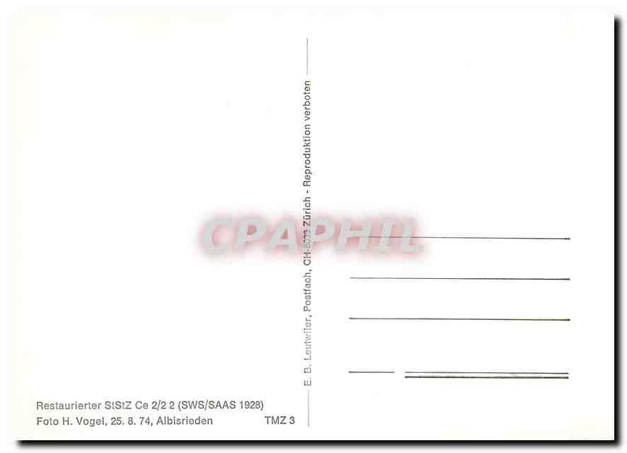 CPM Restaurierter StStZ Ce 2 2 2  — Verso