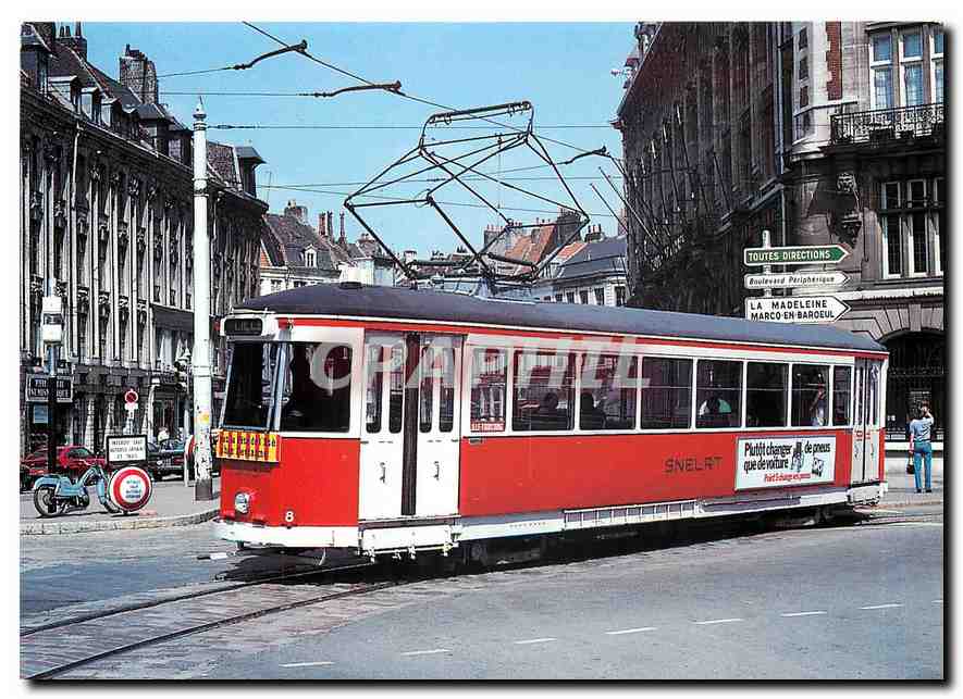 CPM Snelrt Lille electric tramcar 503 at the terminus theatre 