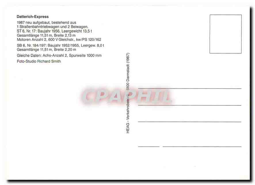 CPM Datterich Express SB 6 Nr 184 197  — Verso