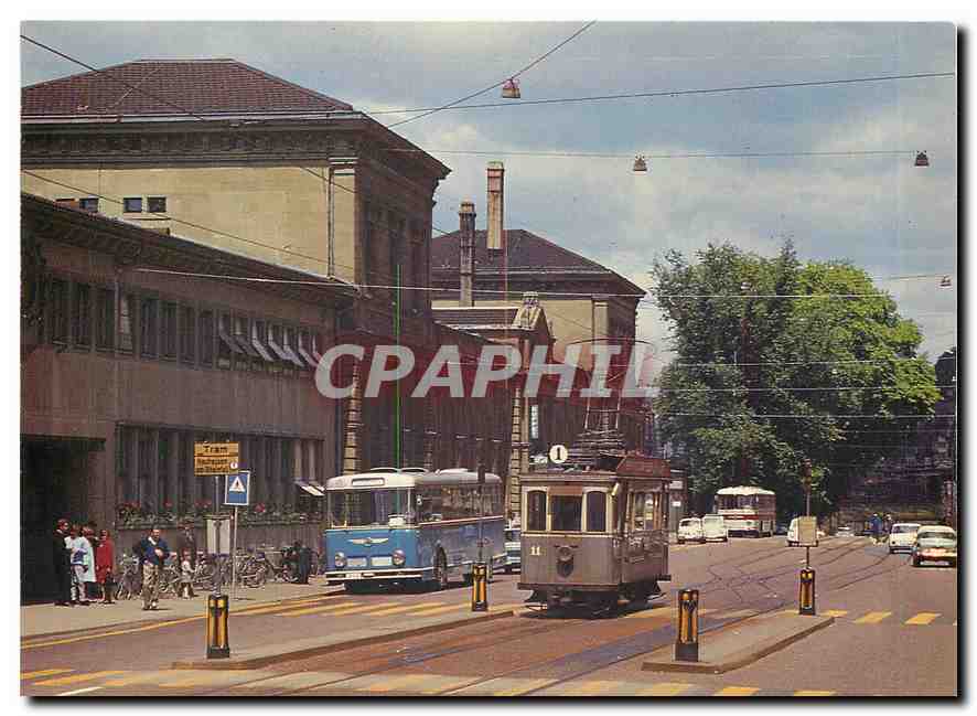 CPM Switzerland Schaffhausen Bahnhofplatz um 1960 