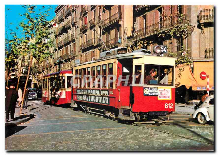 CPM Tram vies de Barcelona Cotxe 812 Serie 801 835 