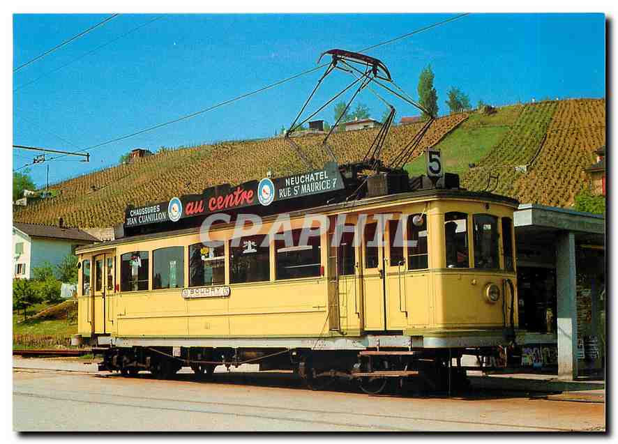 CPM Tramways of Neuchatel electric tramcar Be 2 4 41 at the former terminus of Cortaillod 