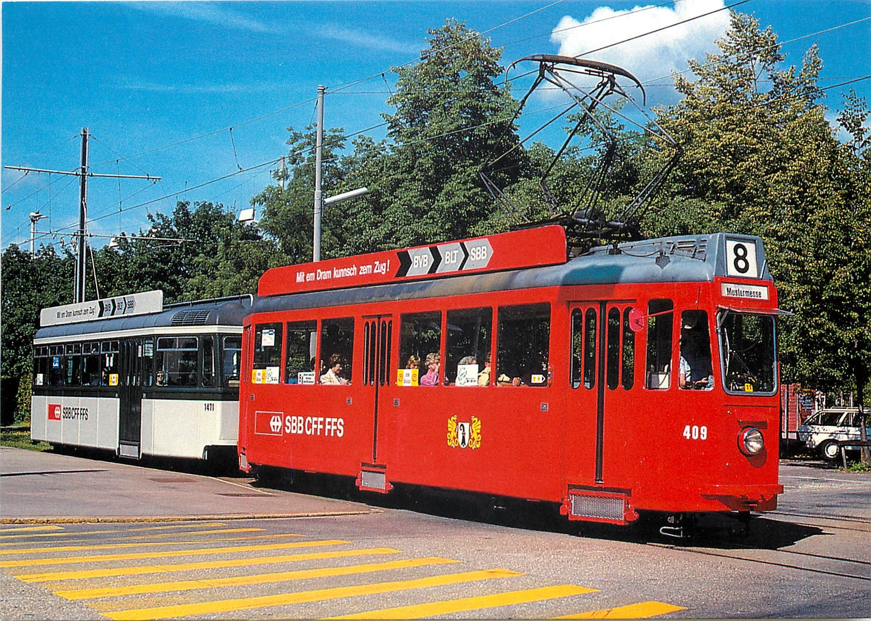 CPM Tram Be 4 4 409 B4 1471 BVB mit SBB Werbung 