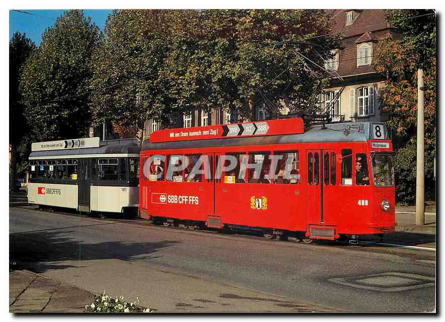 CPM Basker Verkehrsbetriebe Motor car Be 4 4 409 and trailer Bs 1471 