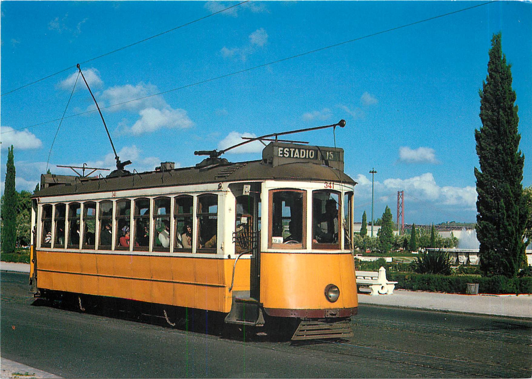 cPM Tramways of Lisbon electric tramcar no 341 