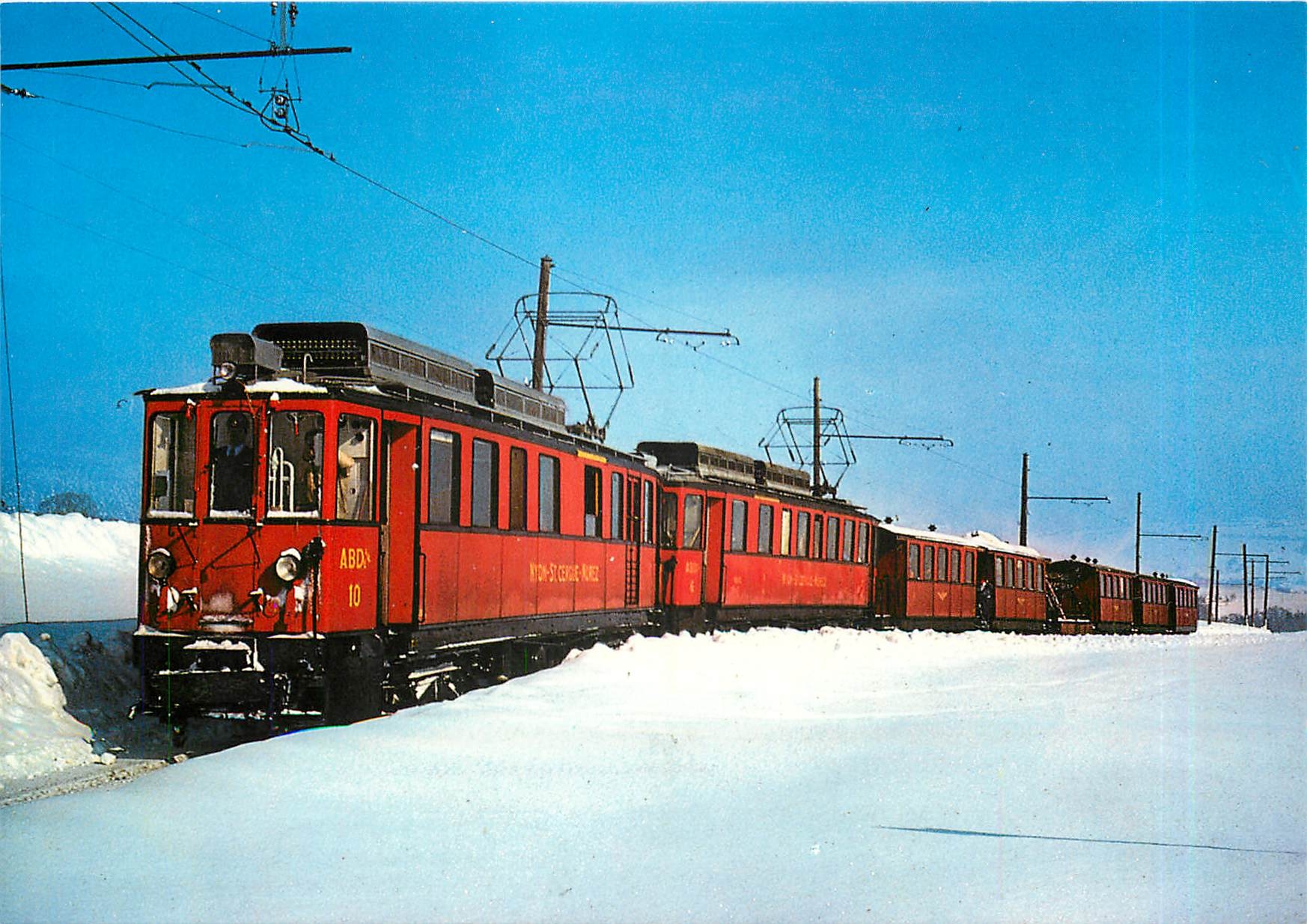 cPM Images du Rail Nyon St Cergue Morez Train de Skieurs 