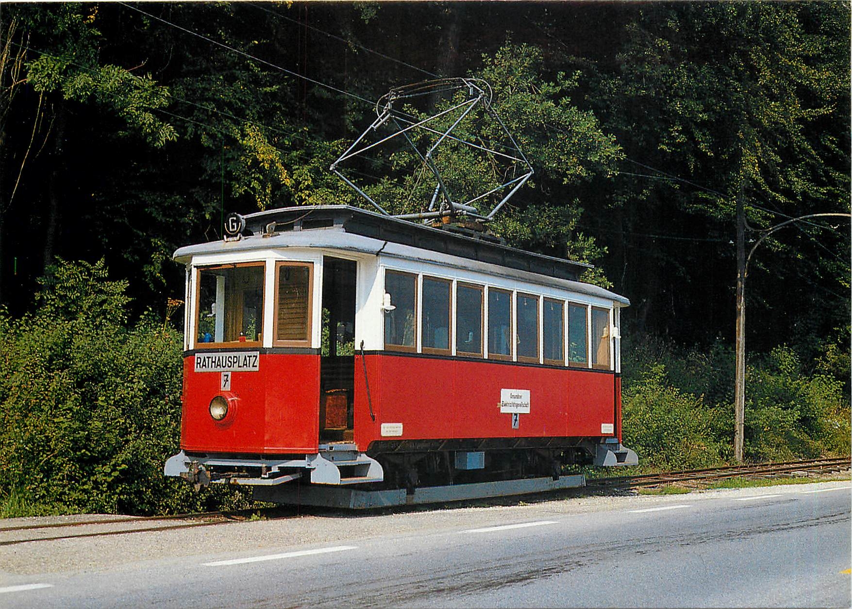 cPM Stern Hafferl tram car no 7 of the Gmunden tramway 
