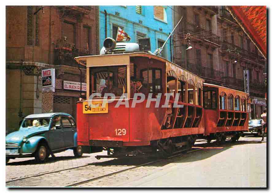 cPM Tramvies de Barcelona Cotxe 129 