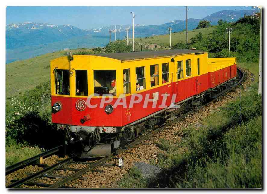 CPM SNCF electric railcar class 111 118 on the section Villefranche Vernet les Bains 