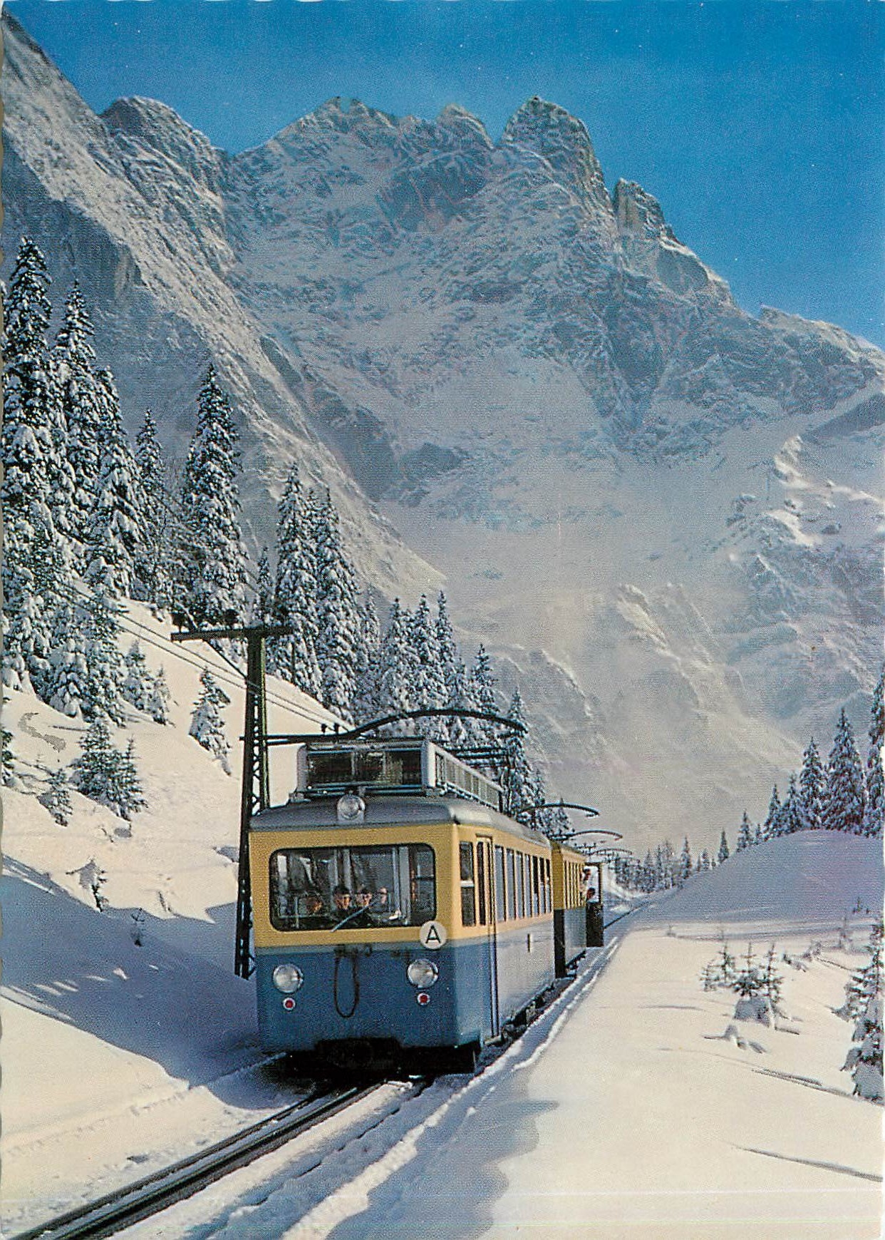 CPM Blick zum hochstem Gipdel Deutschlands Zugspitze Zahnradbahn 